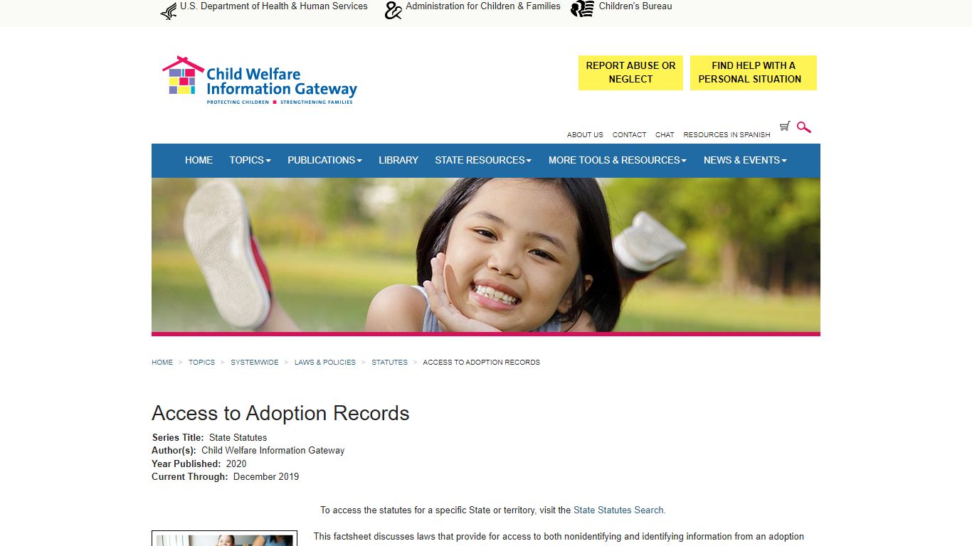 Access to Adoption Records - Child Welfare Information Gateway